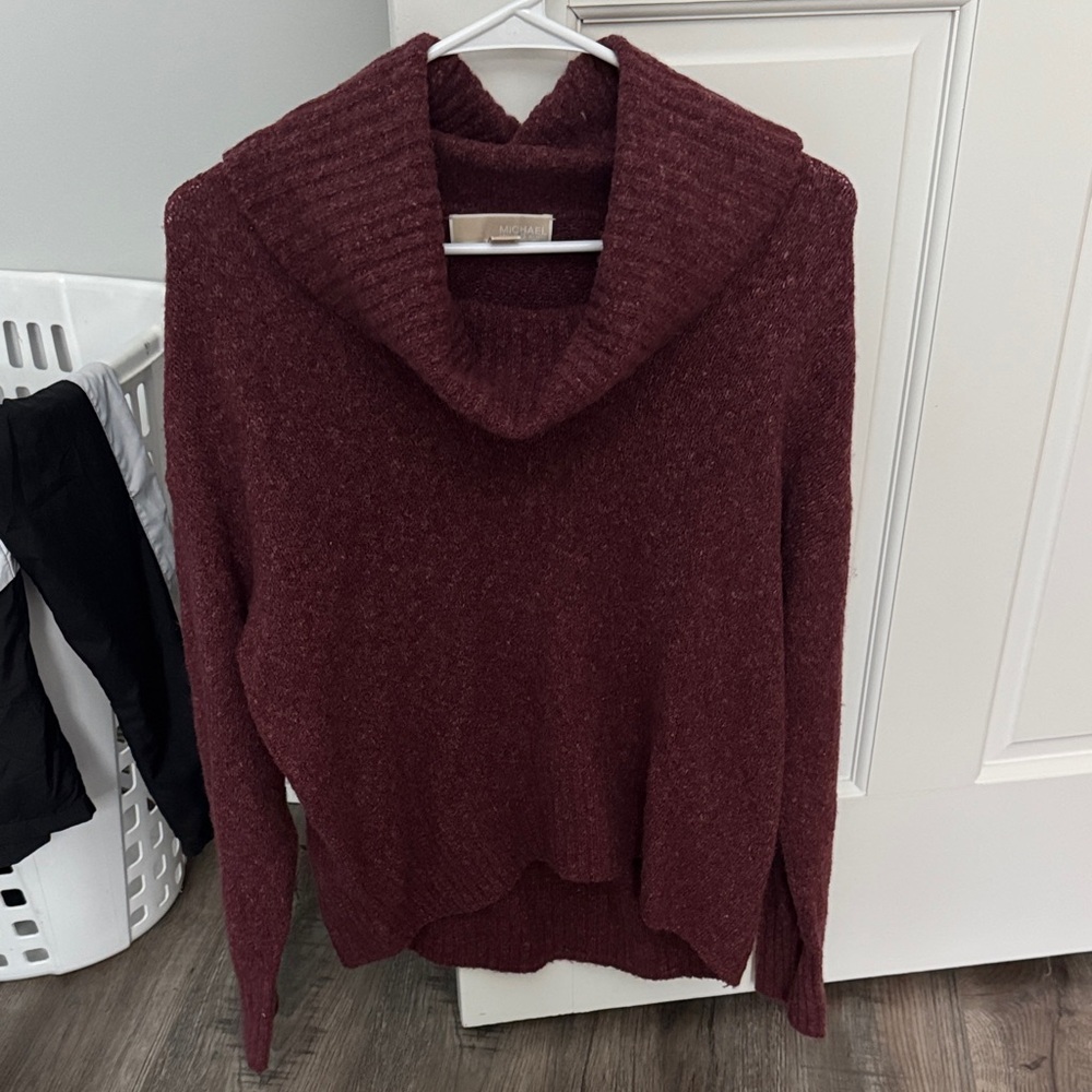 Michael Kors Maroon Cowl Neck Sweater